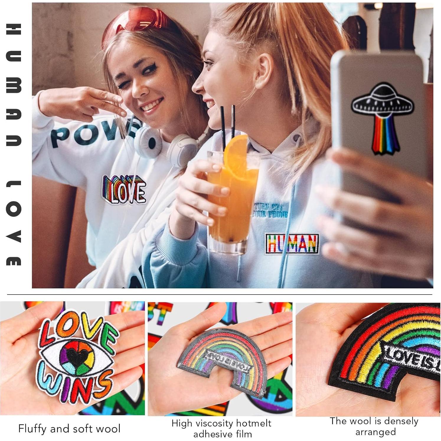 80 Parches Arcoíris Bordados Yinder para Costura - 20 Estilos