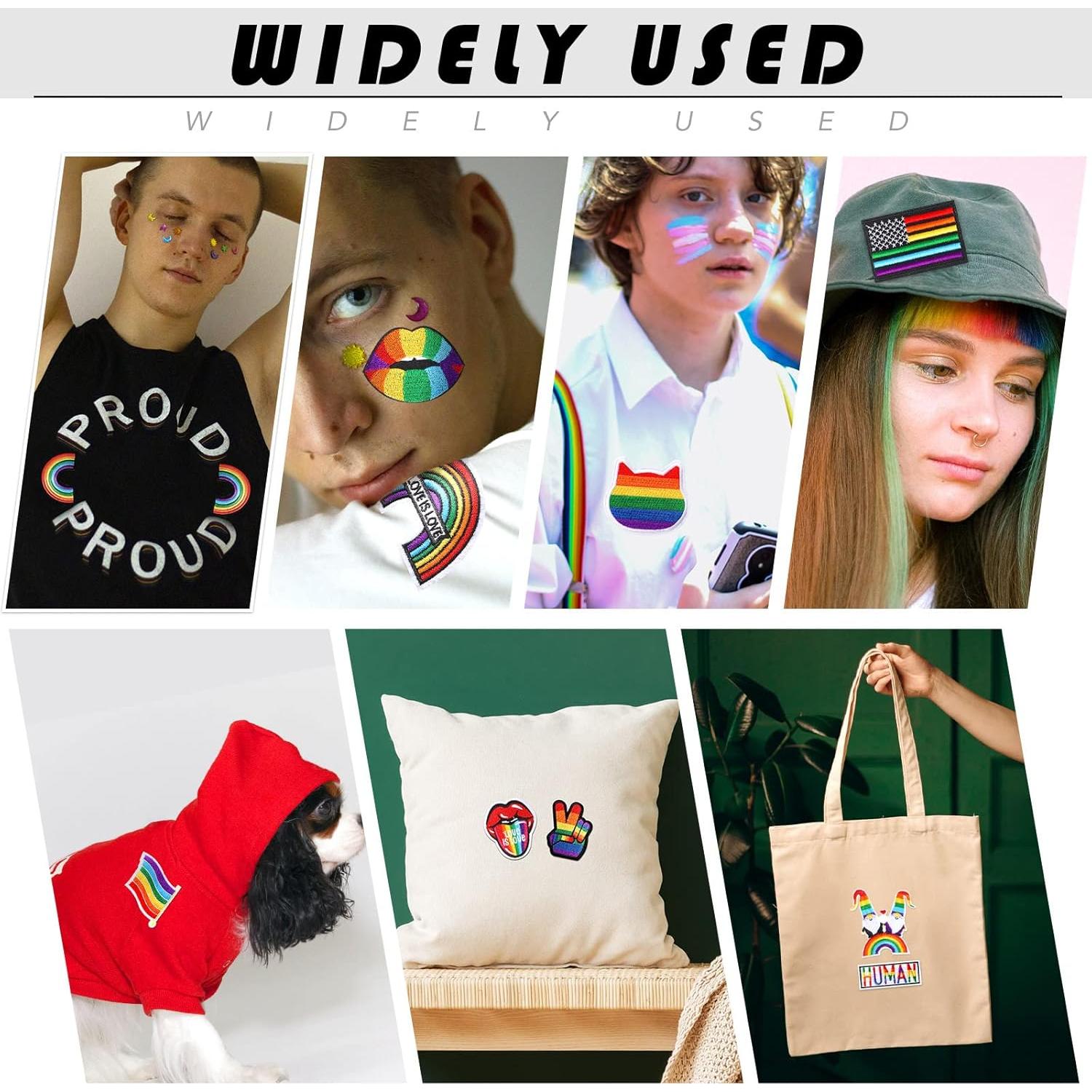 80 Parches Arcoíris Bordados Yinder para Costura - 20 Estilos