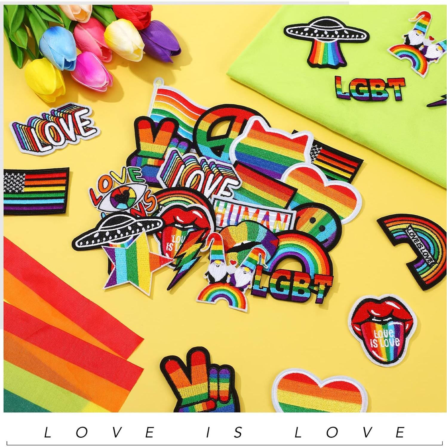 80 Parches Arcoíris Bordados Yinder para Costura - 20 Estilos