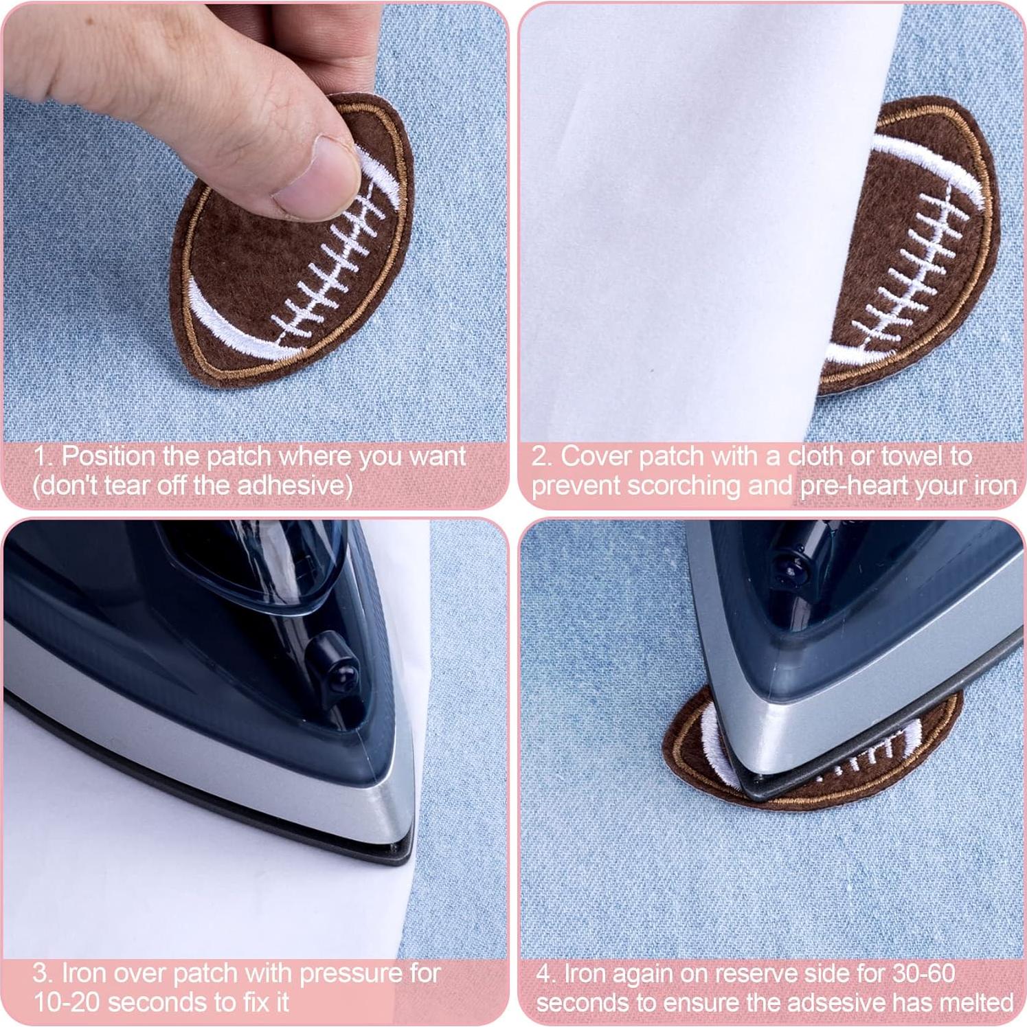 Parches Bordados de Fútbol PAGOW 35pcs para Planchar 5.6x3.7cm