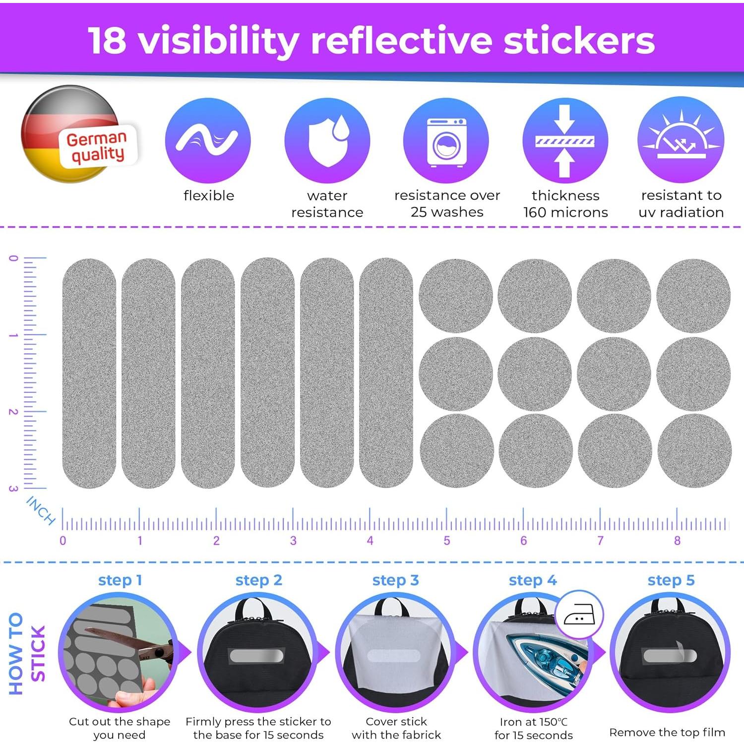 Calcomanías Reflectantes LOOM para Ropa - Impermeables y Duraderas