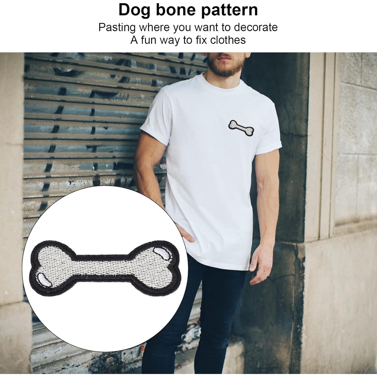 Parche de Hierro Naroote Hueso de Perro 6x2.8 cm - 6 Piezas