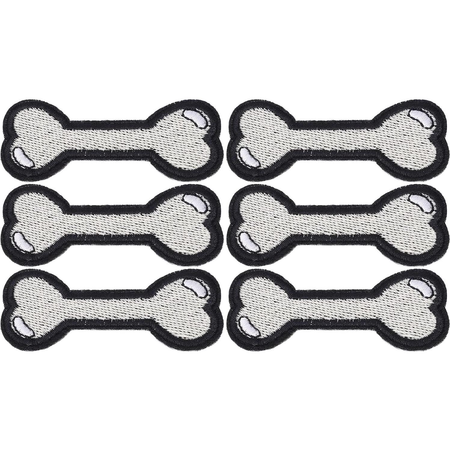 Parche de Hierro Naroote Hueso de Perro 6x2.8 cm - 6 Piezas