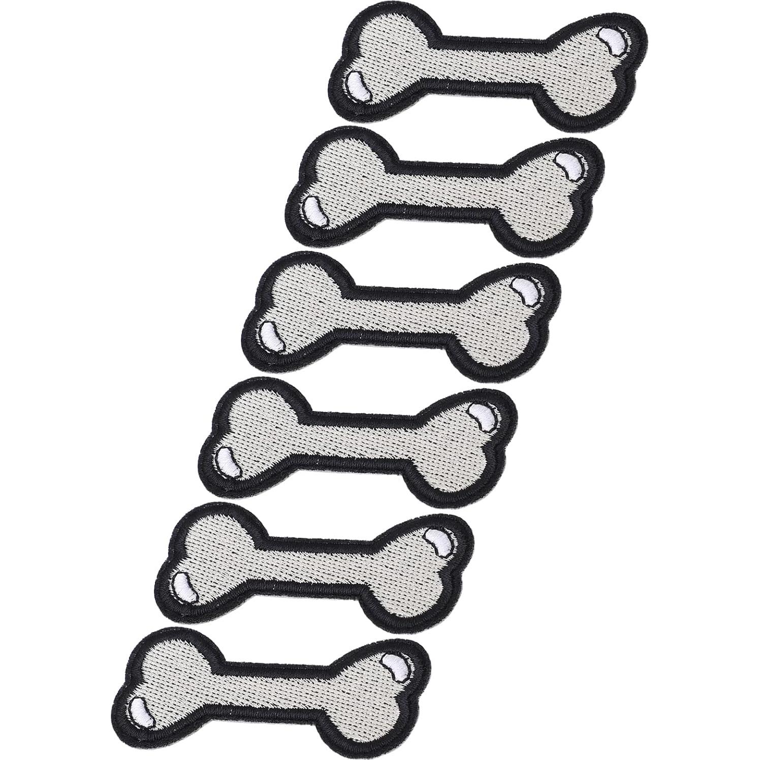 Parche de Hierro Naroote Hueso de Perro 6x2.8 cm - 6 Piezas