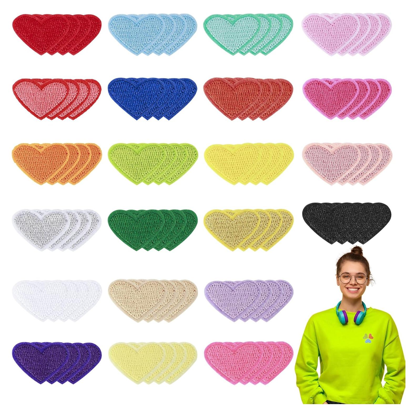 88 Parches de Corazón Bordados Ipercox para Planchar 2.5cm