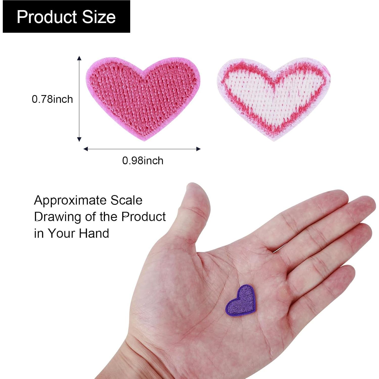 88 Parches de Corazón Bordados Ipercox para Planchar 2.5cm