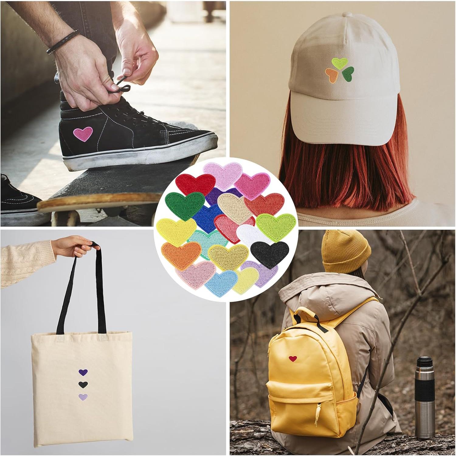 88 Parches de Corazón Bordados Ipercox para Planchar 2.5cm