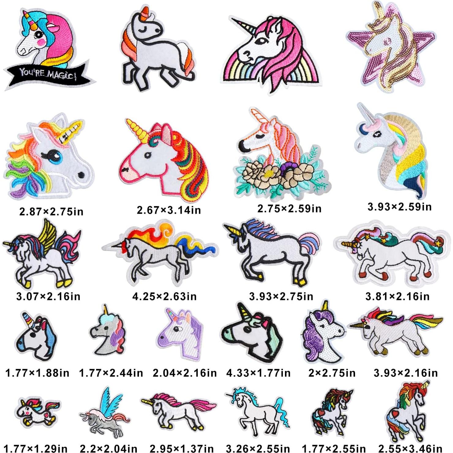 24 Parches Bordados Unicornio Arcoíris CCINEE para Ropa