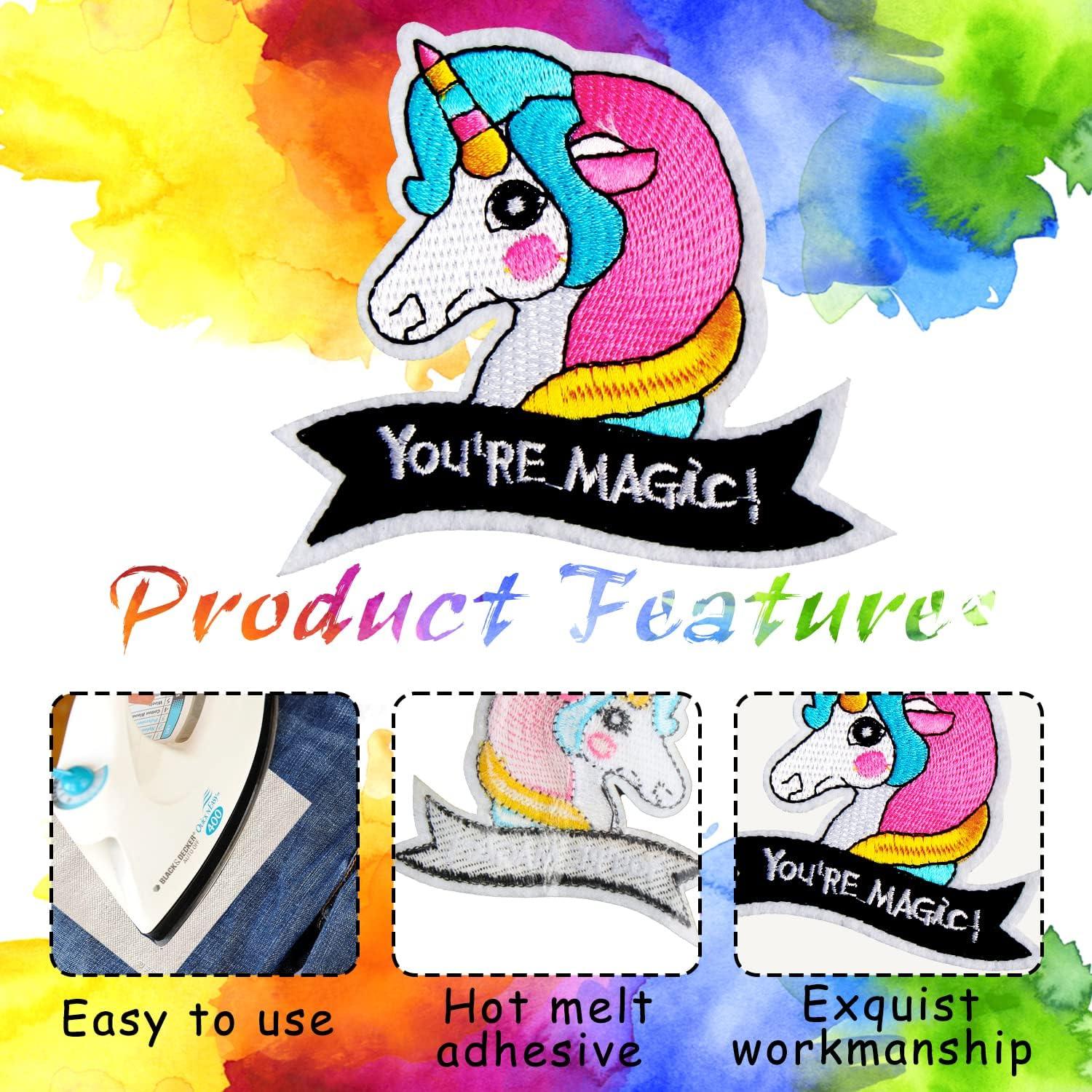 24 Parches Bordados Unicornio Arcoíris CCINEE para Ropa