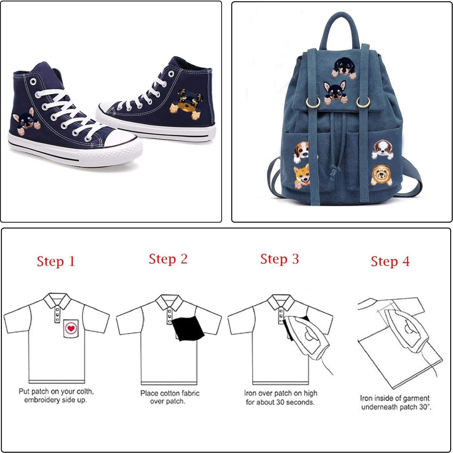 Woohome 20 Piezas Parches de Hierro Bordados para Ropa