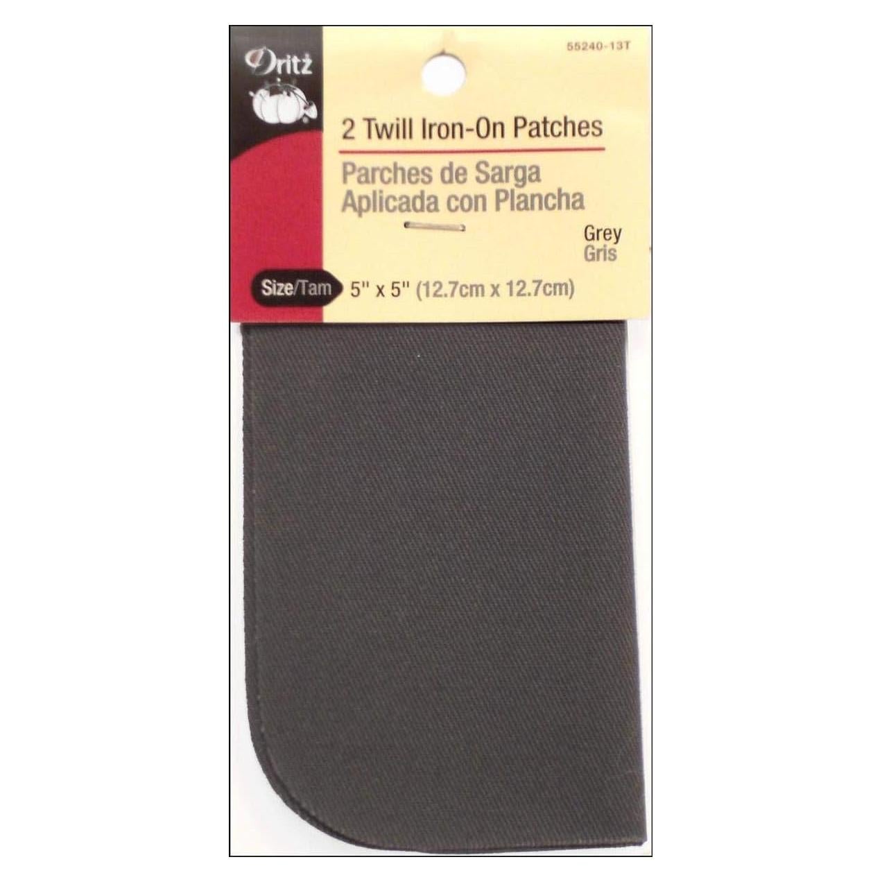 Parche termoadhesivo Dritz 12.7x12.7 cm gris - 2 unidades