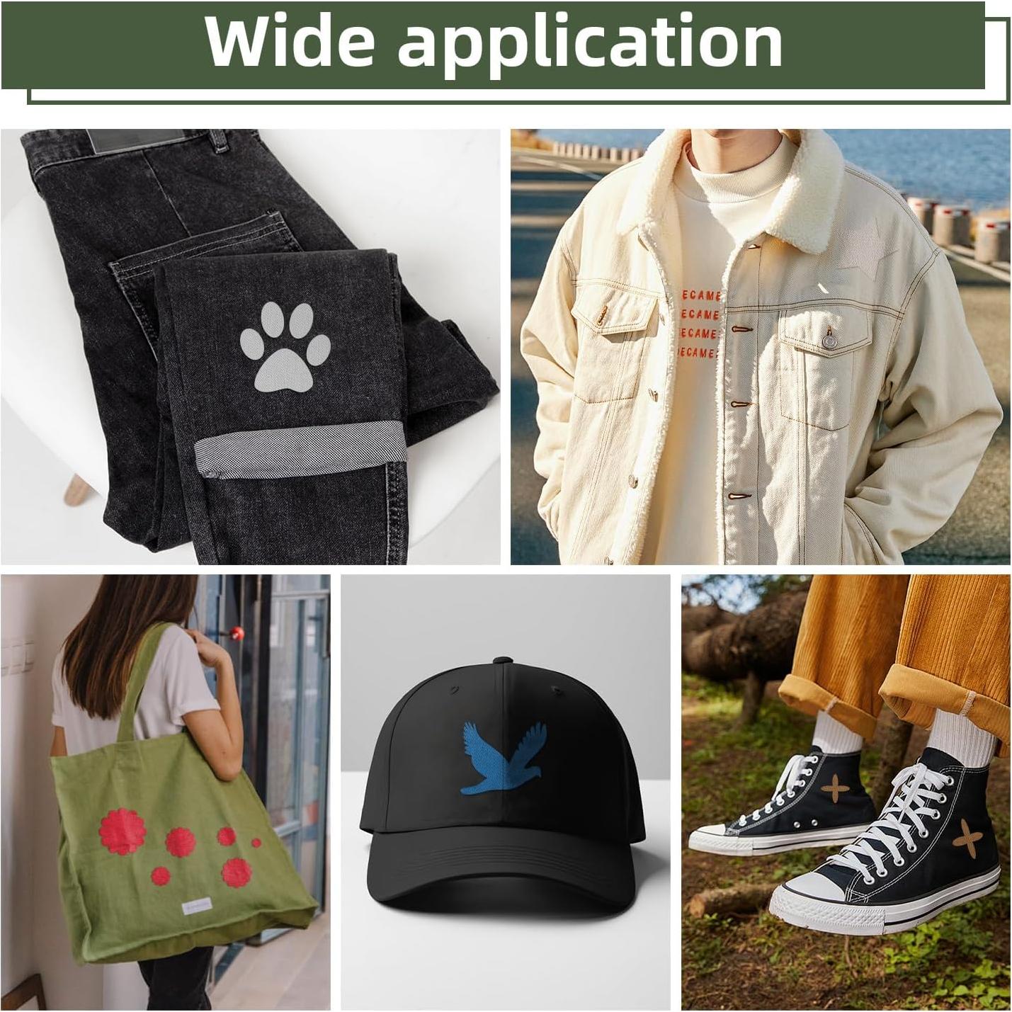 12 Parches Termoadhesivos ZESION 100% Algodón Beige 7.5x10.5cm