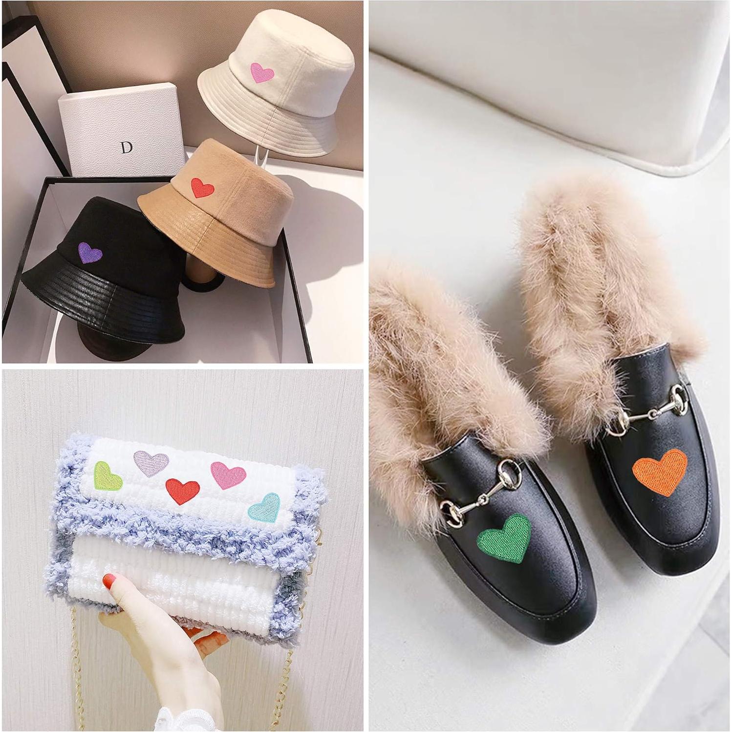 Parche Bordado Corazón Colorido EZWOO - 40 Piezas