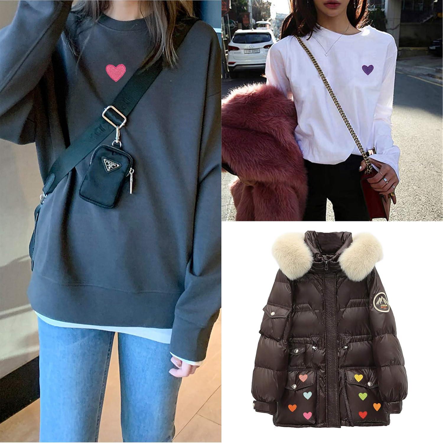 Parche Bordado Corazón Colorido EZWOO - 40 Piezas