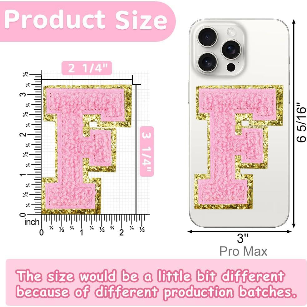 6 Piezas Parche de Letras Chenille 7.6 cm HEKOOLA para Ropa