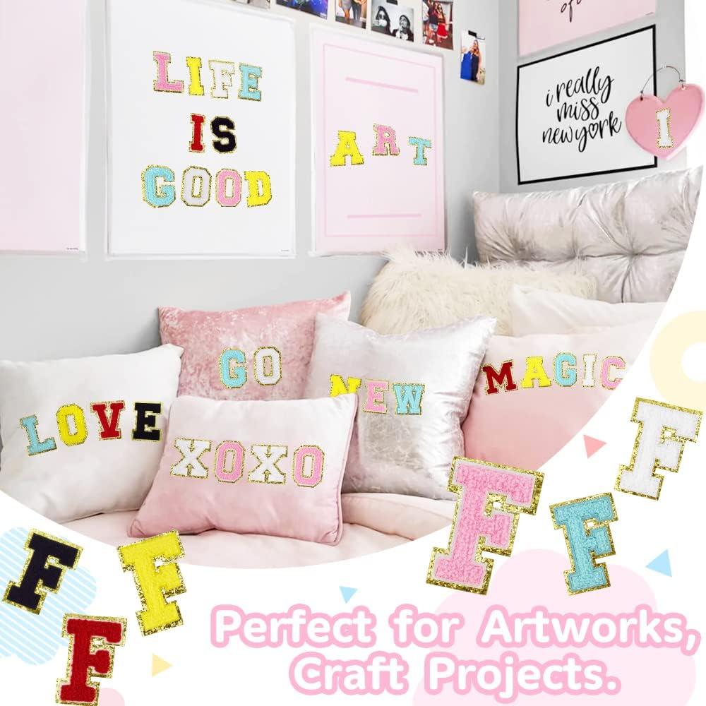 6 Piezas Parche de Letras Chenille 7.6 cm HEKOOLA para Ropa