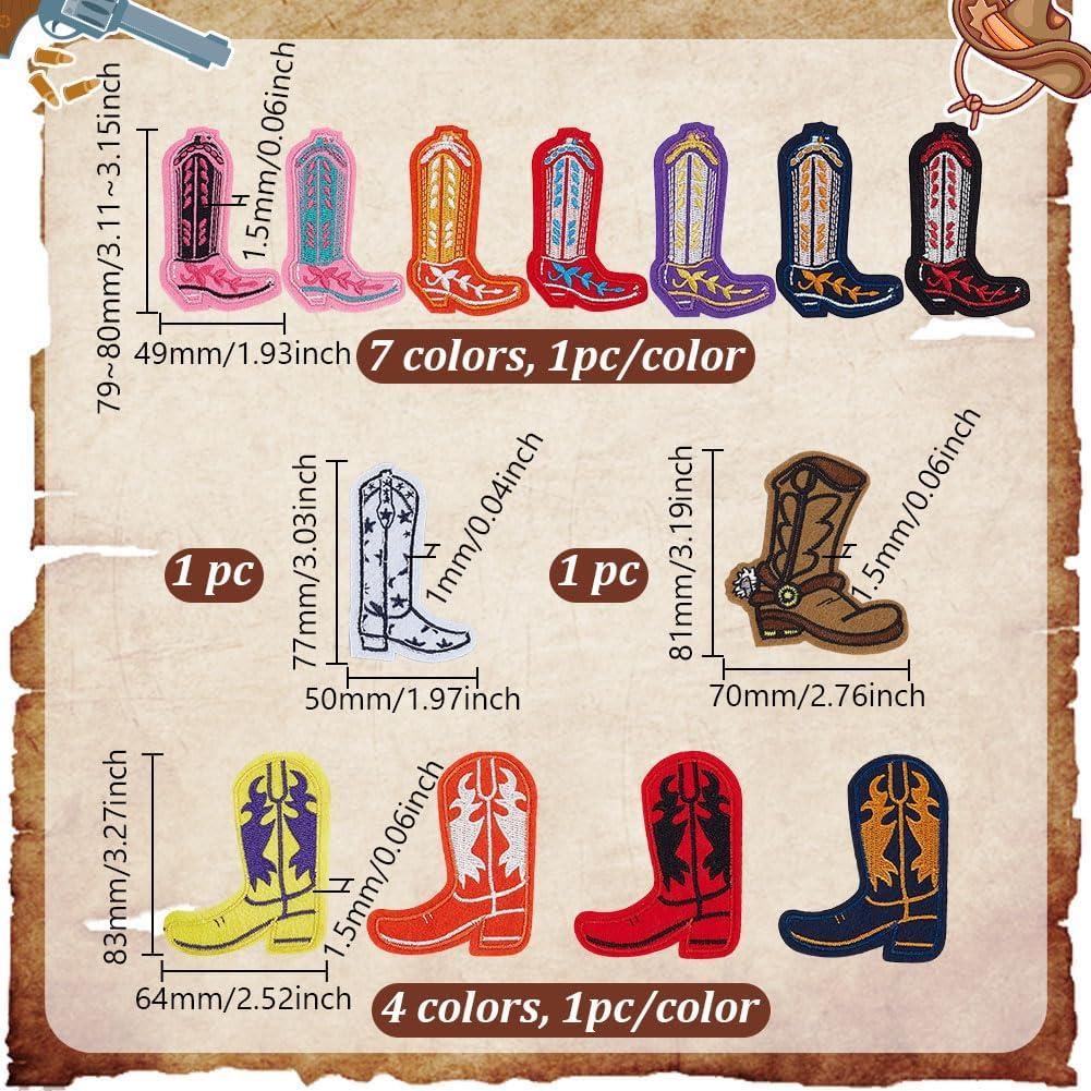 Parches Bordados de Botas AHANDMAKER 13 Piezas Coloridos