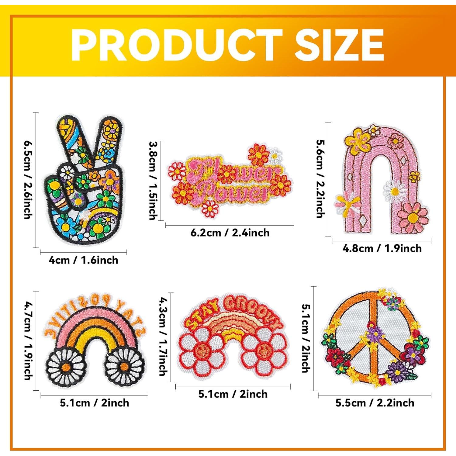 Parches Hippie Vintage para Planchar GUYI - 48 Piezas Coloridas