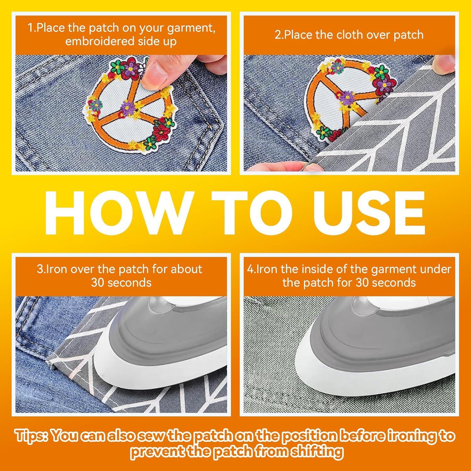 Parches Hippie Vintage para Planchar GUYI - 48 Piezas Coloridas