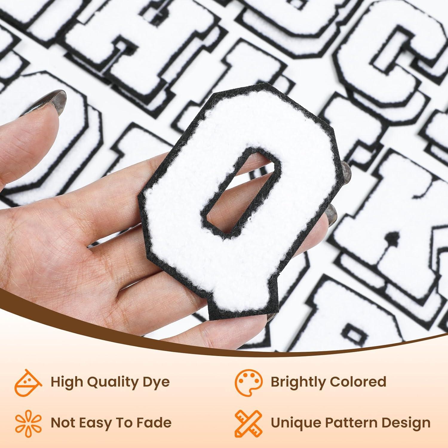 HTVRONT 52 Piezas Letras Chenille Blancas para Planchar A-Z