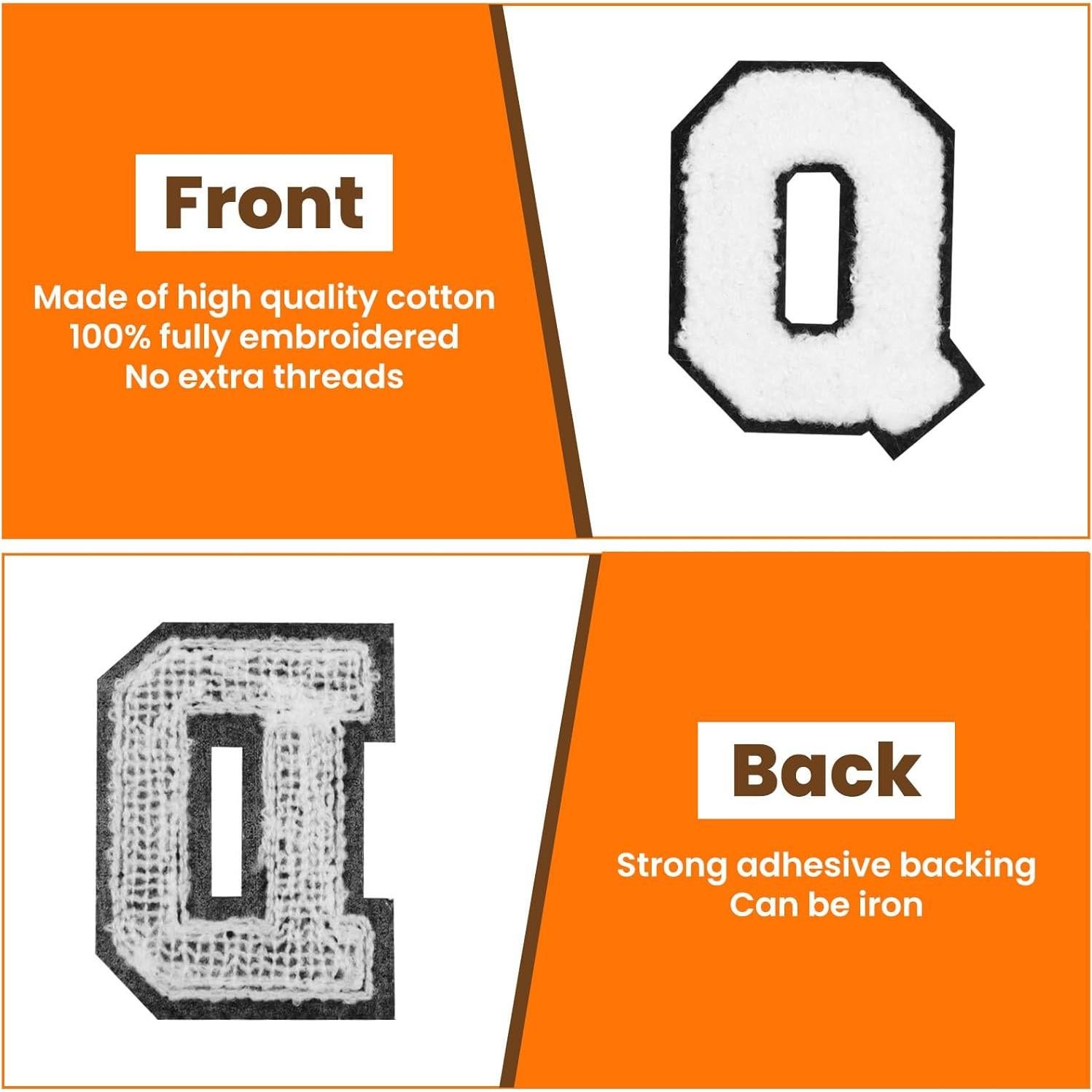 HTVRONT 52 Piezas Letras Chenille Blancas para Planchar A-Z