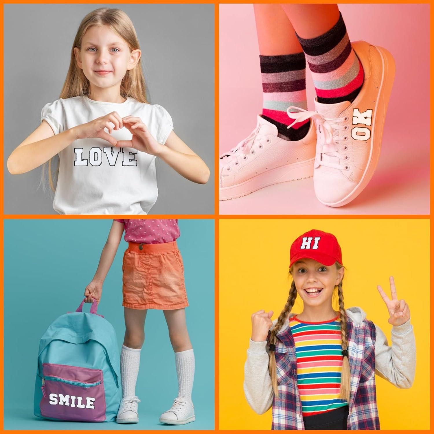 HTVRONT 52 Piezas Letras Chenille Blancas para Planchar A-Z