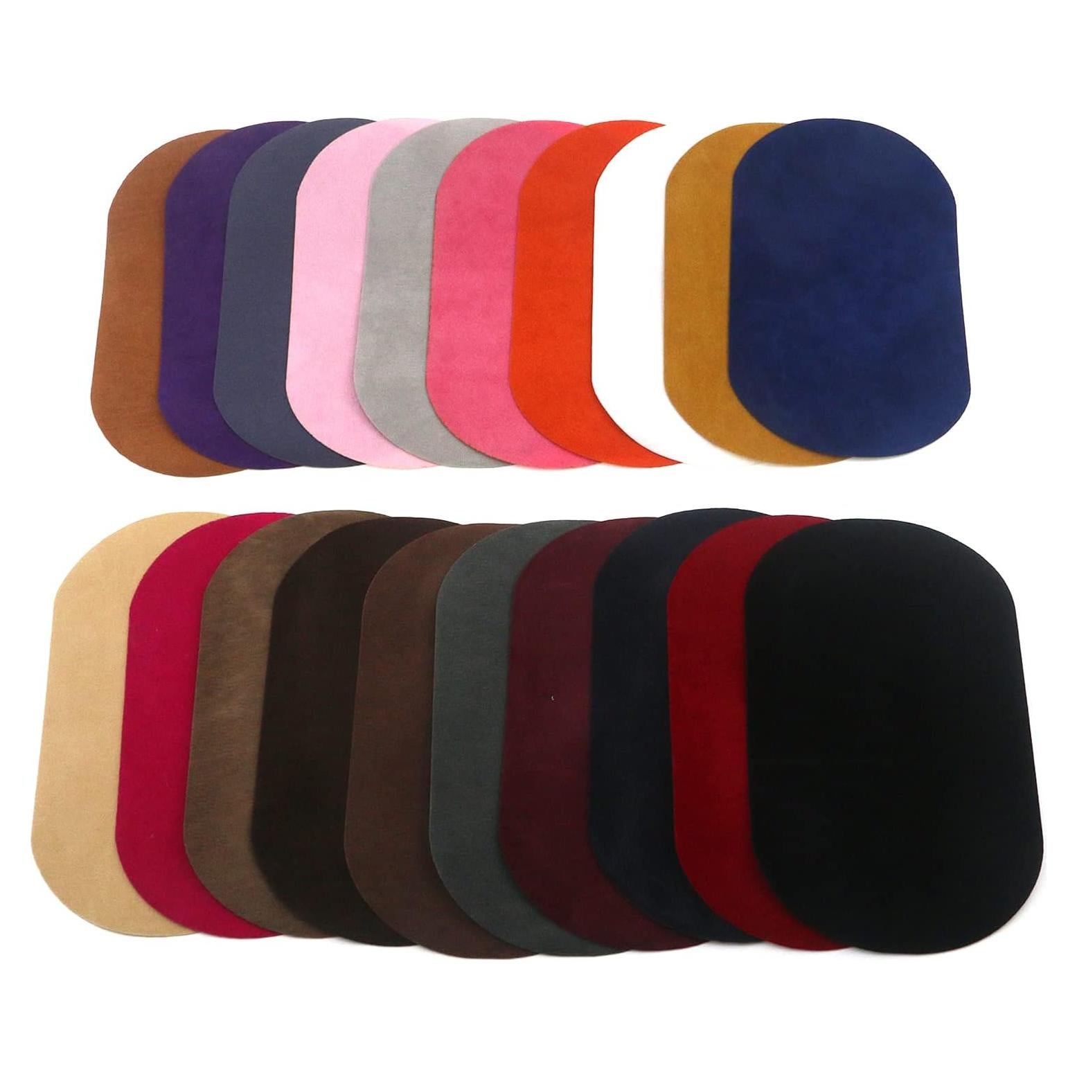 Quluxe 20 Pcs Parches Termoadhesivos Ovalados de Ante Multicolor