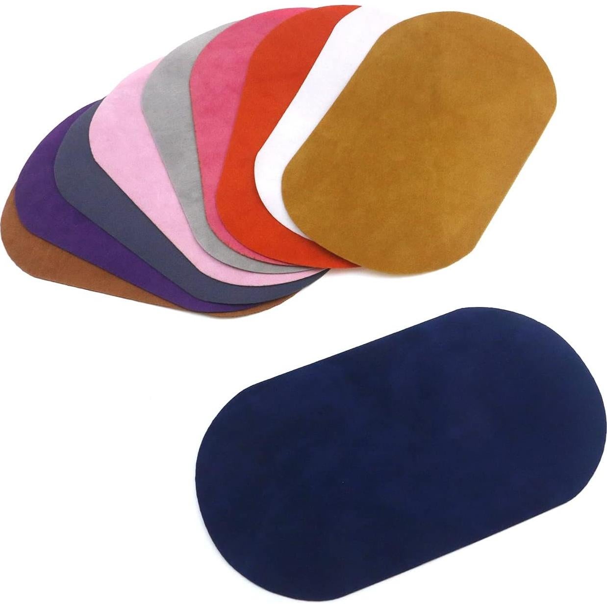 Quluxe 20 Pcs Parches Termoadhesivos Ovalados de Ante Multicolor