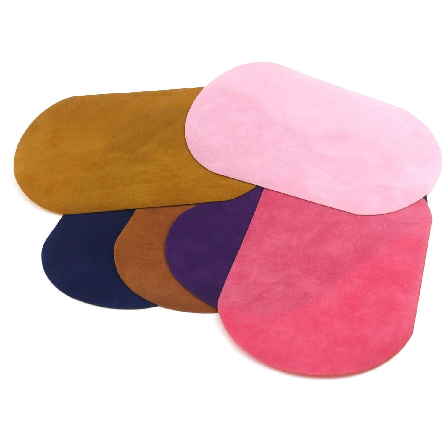 Quluxe 20 Pcs Parches Termoadhesivos Ovalados de Ante Multicolor