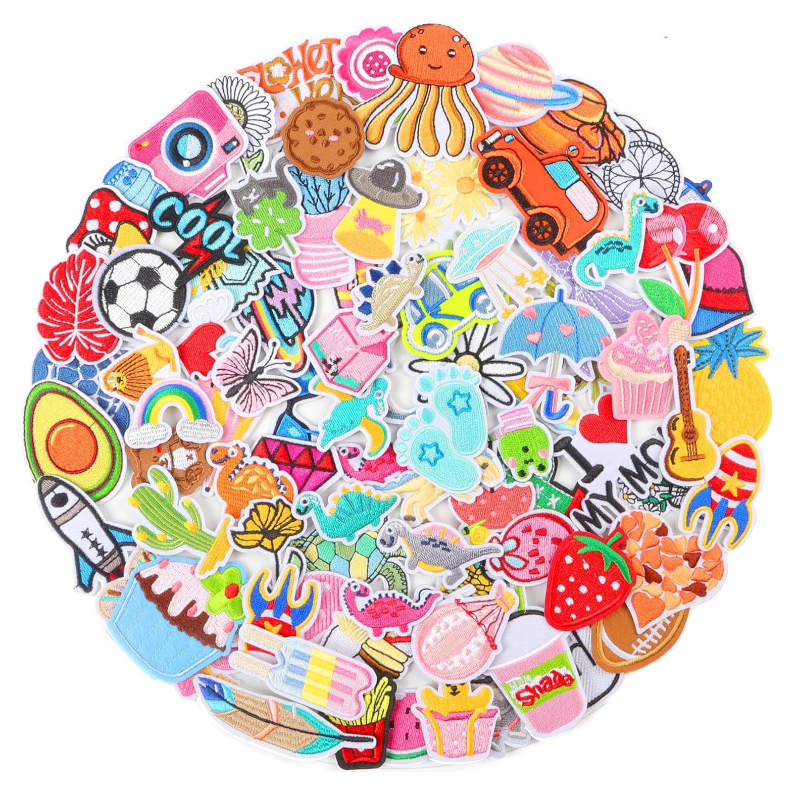NICEVINYL 80 Parches Bordados para Planchar - Estilos Variados