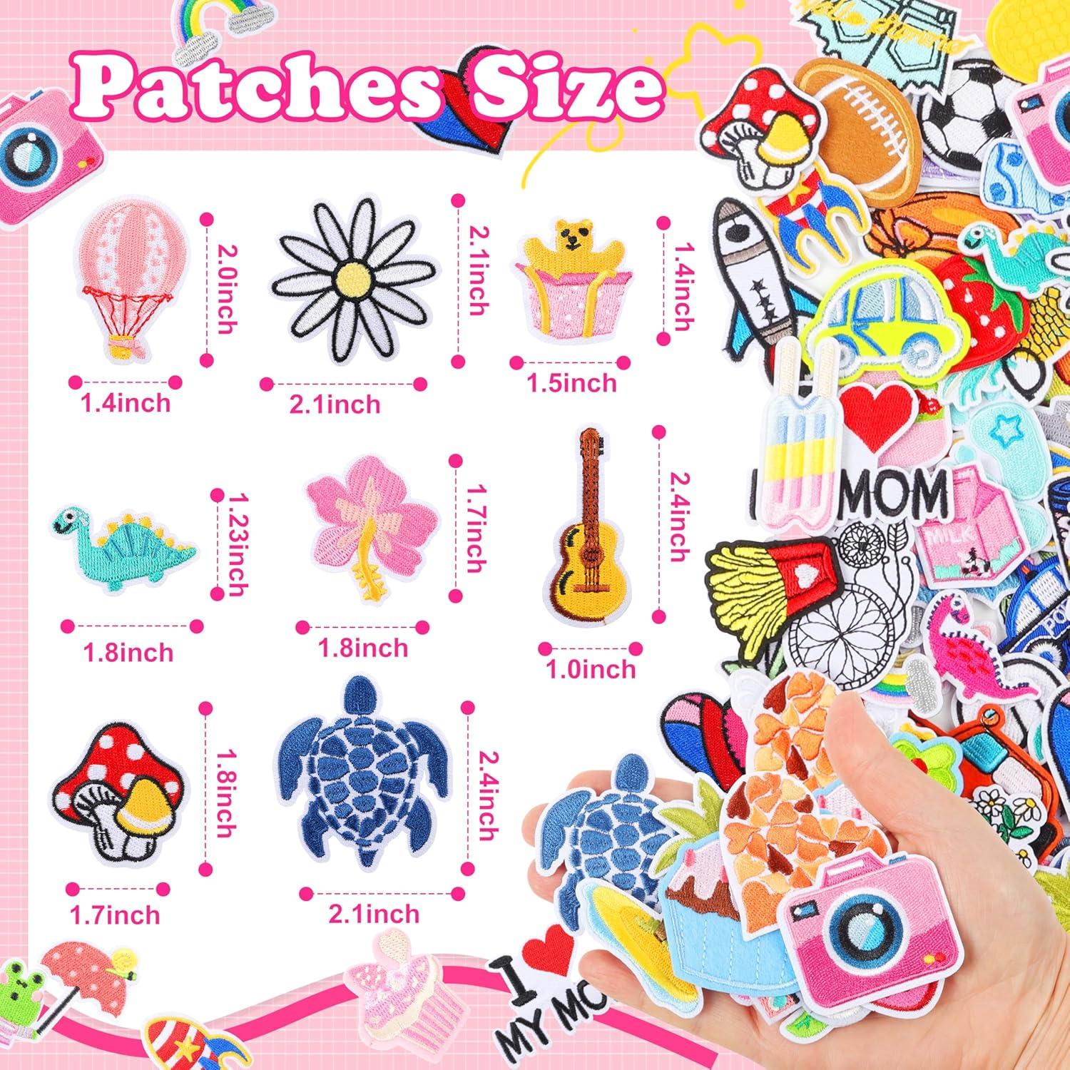 NICEVINYL 80 Parches Bordados para Planchar - Estilos Variados