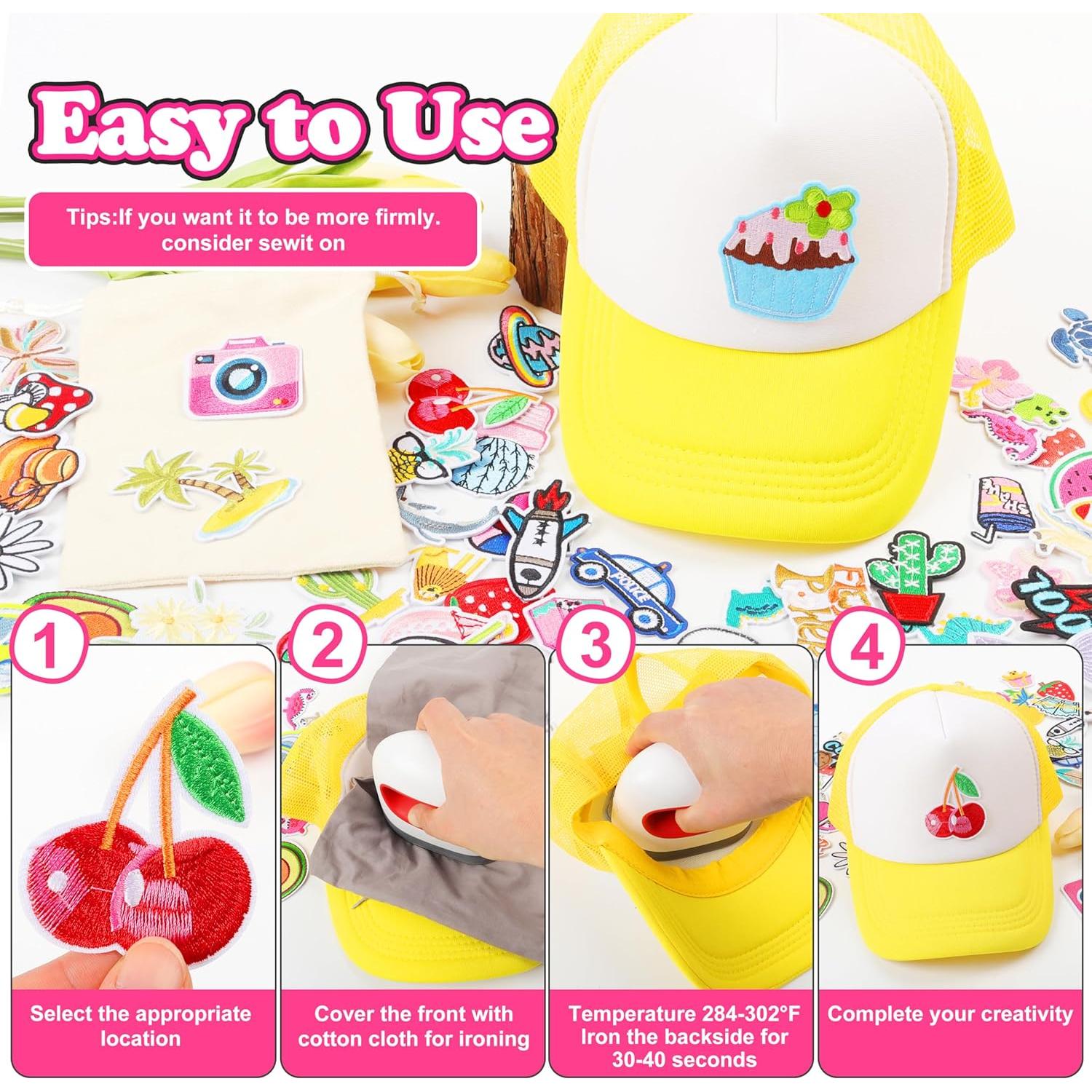 NICEVINYL 80 Parches Bordados para Planchar - Estilos Variados