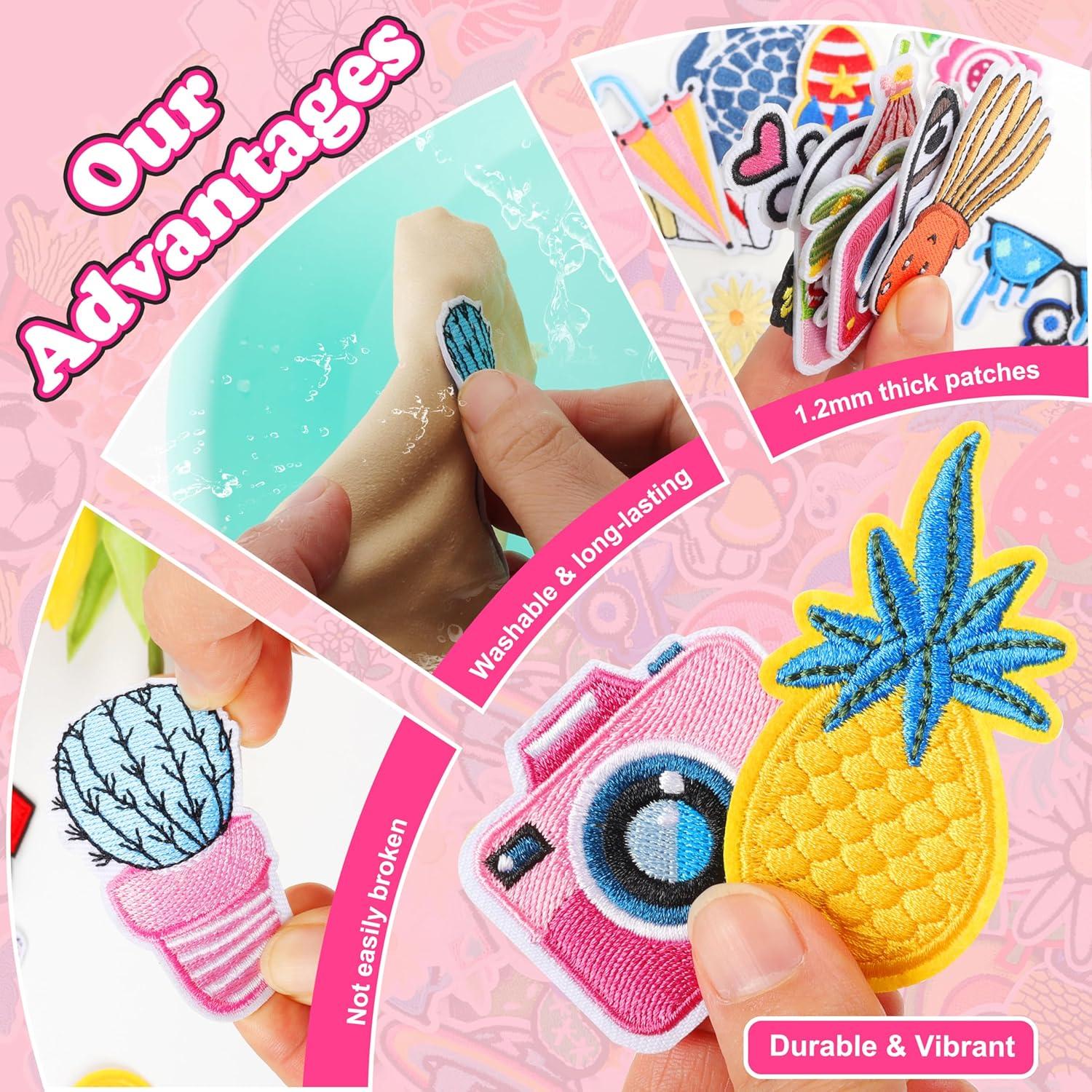 NICEVINYL 80 Parches Bordados para Planchar - Estilos Variados