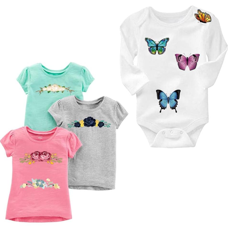 Parches de Transferencia de Calor Adonisaon 40 Pcs Flores y Mariposas