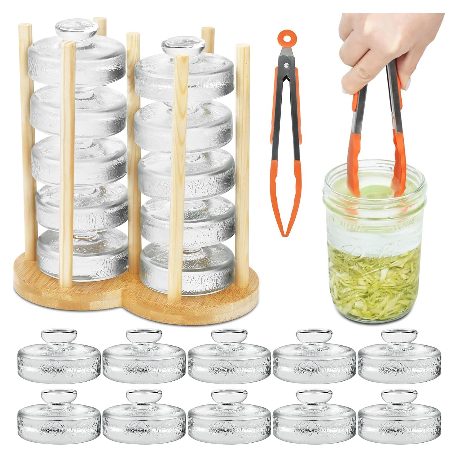 Artcome 10 Pesas de Vidrio para Fermentación con Soporte y Pinzas