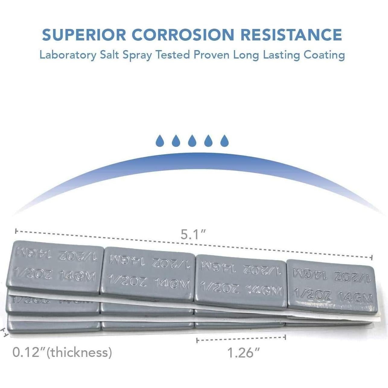 Pesas de Rueda Adhesivas CKAuto 12 oz (340g) 24pcs Gris