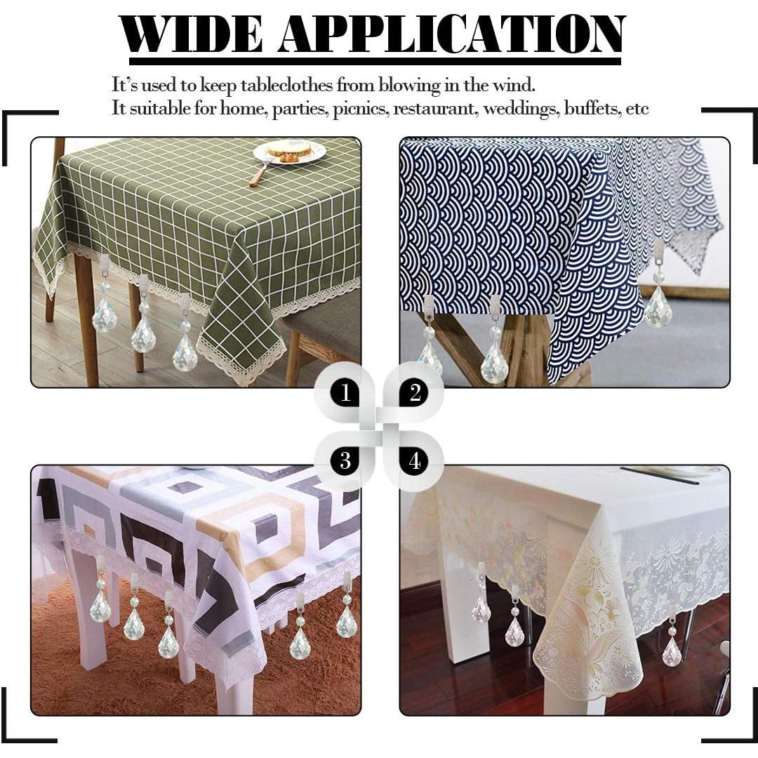 Juego de Pesas para Manteles Glarks, 10 Pcs Cristal AB