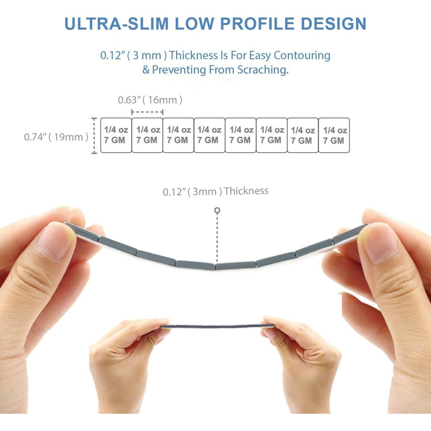 Pesas de Rueda Adhesivas CKAuto 48pcs Gris 12oz Bajo Perfil