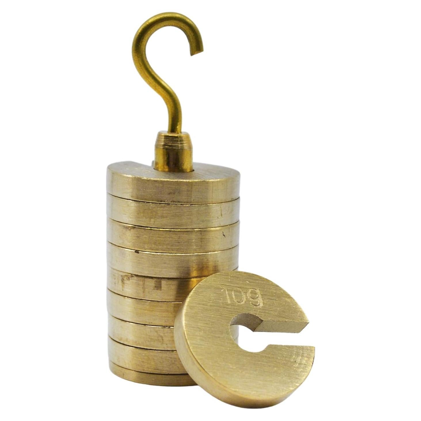 Juego de Pesas Ranuradas EISCO 100g - Latón - 9 Pesas Removibles