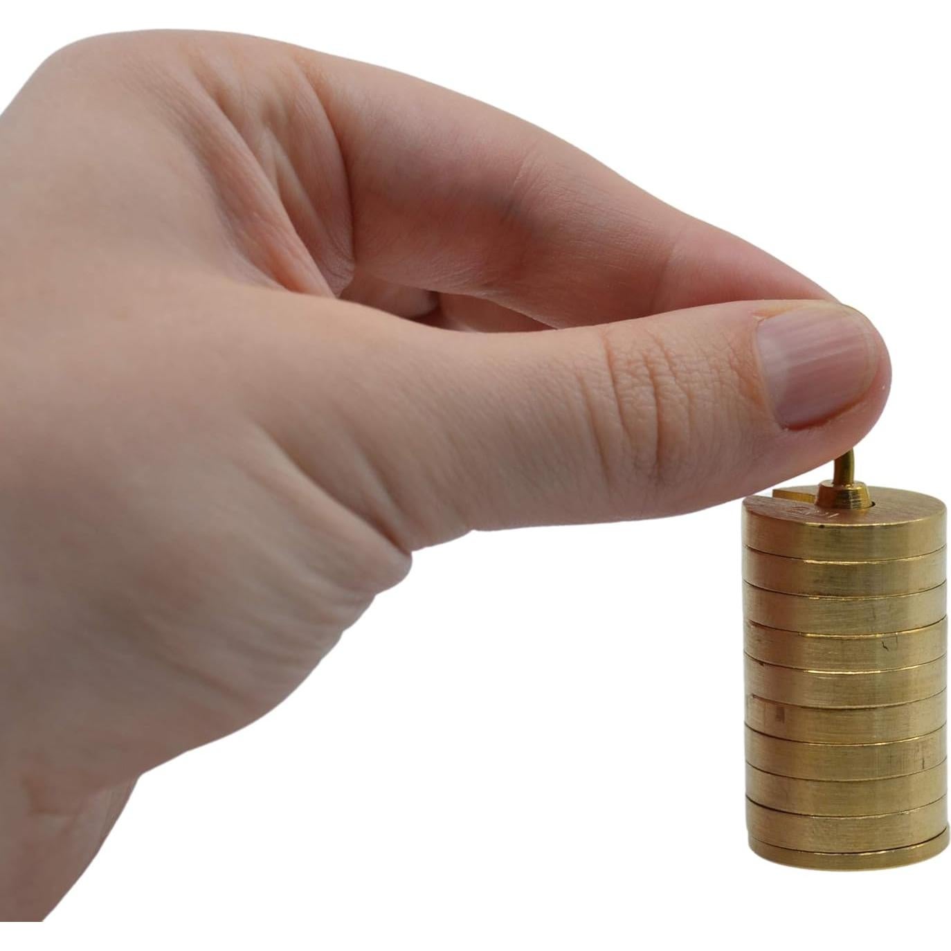 Juego de Pesas Ranuradas EISCO 100g - Latón - 9 Pesas Removibles