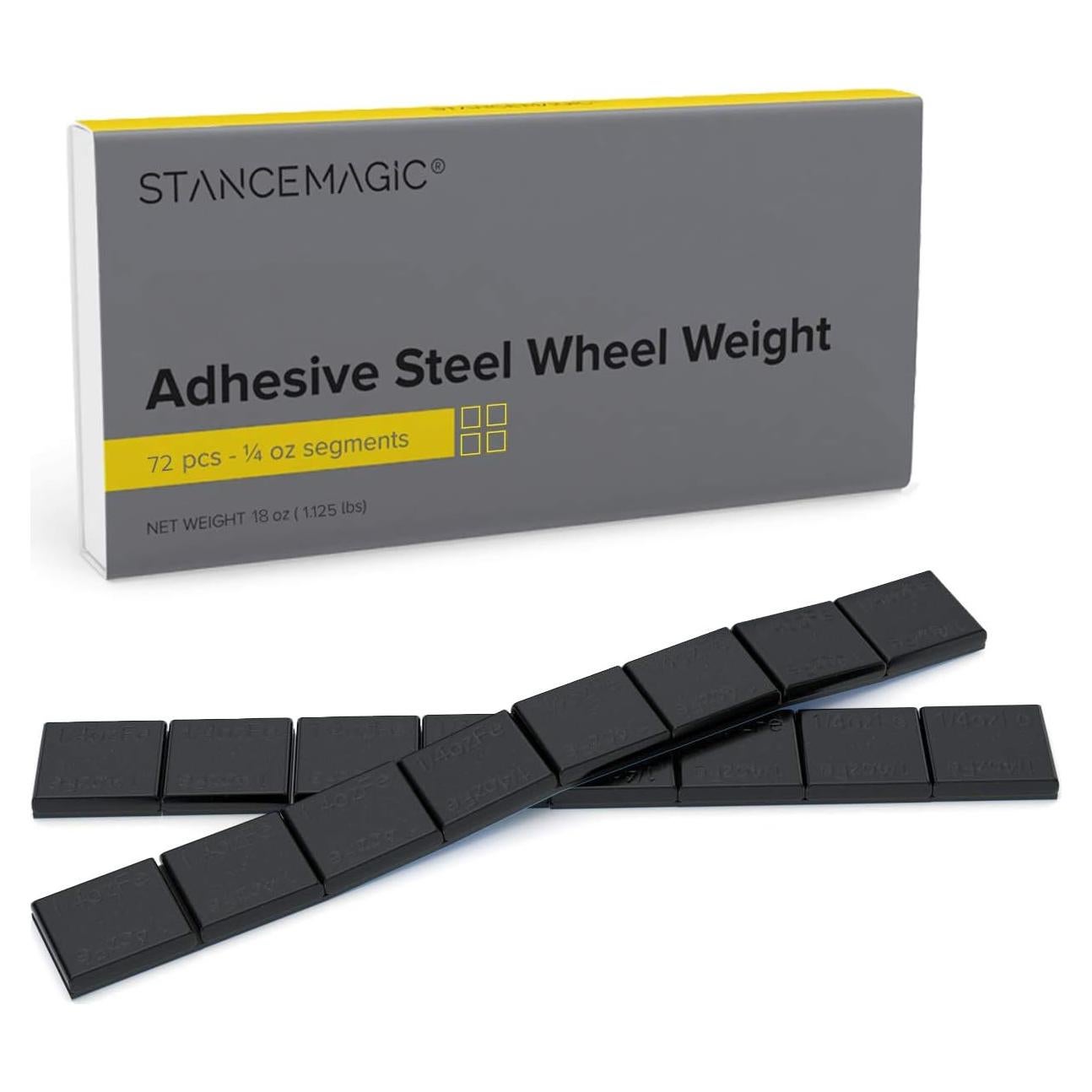 Pesas de Rueda Adhesivas StanceMagic 510g Negras 72 Piezas