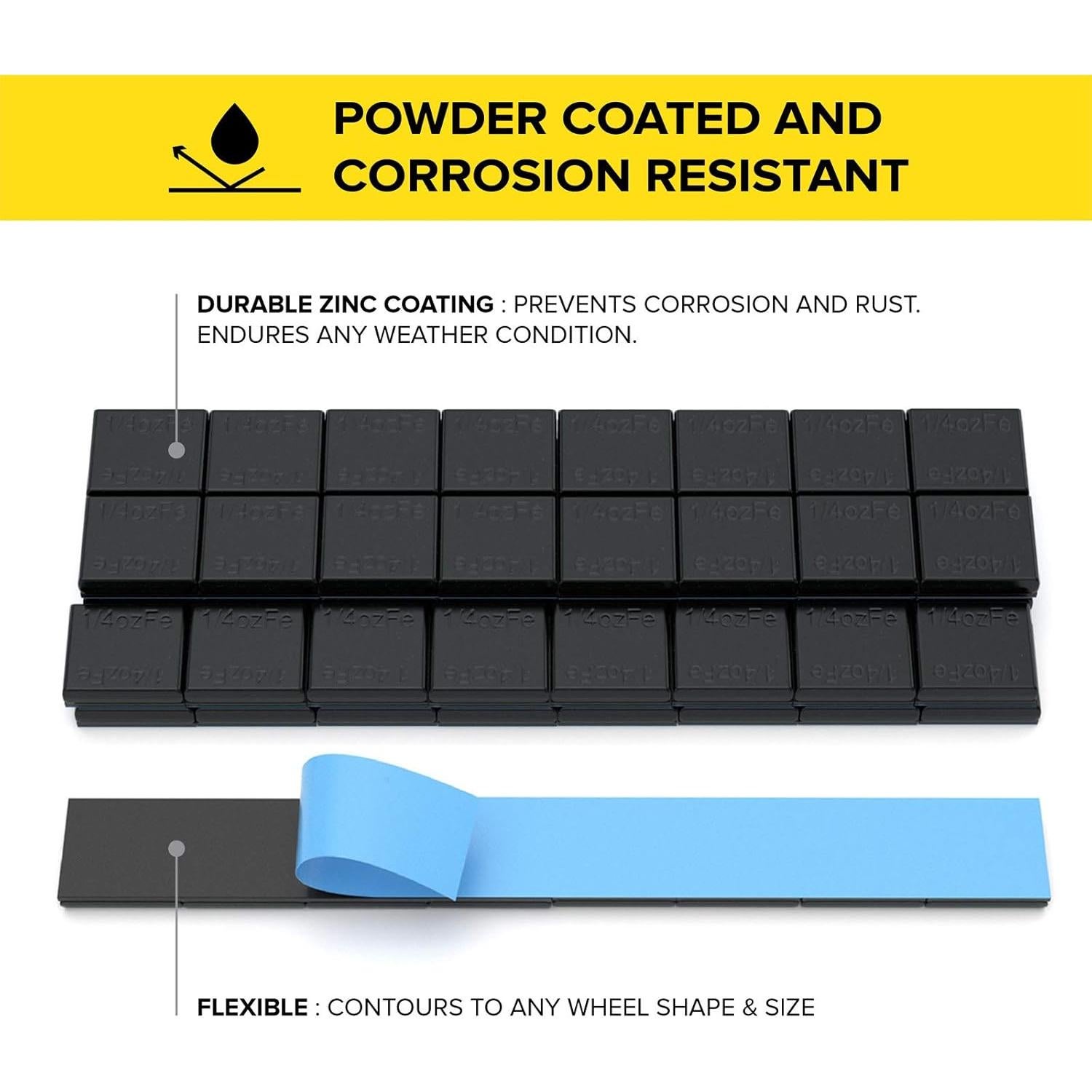 Pesas de Rueda Adhesivas StanceMagic 510g Negras 72 Piezas