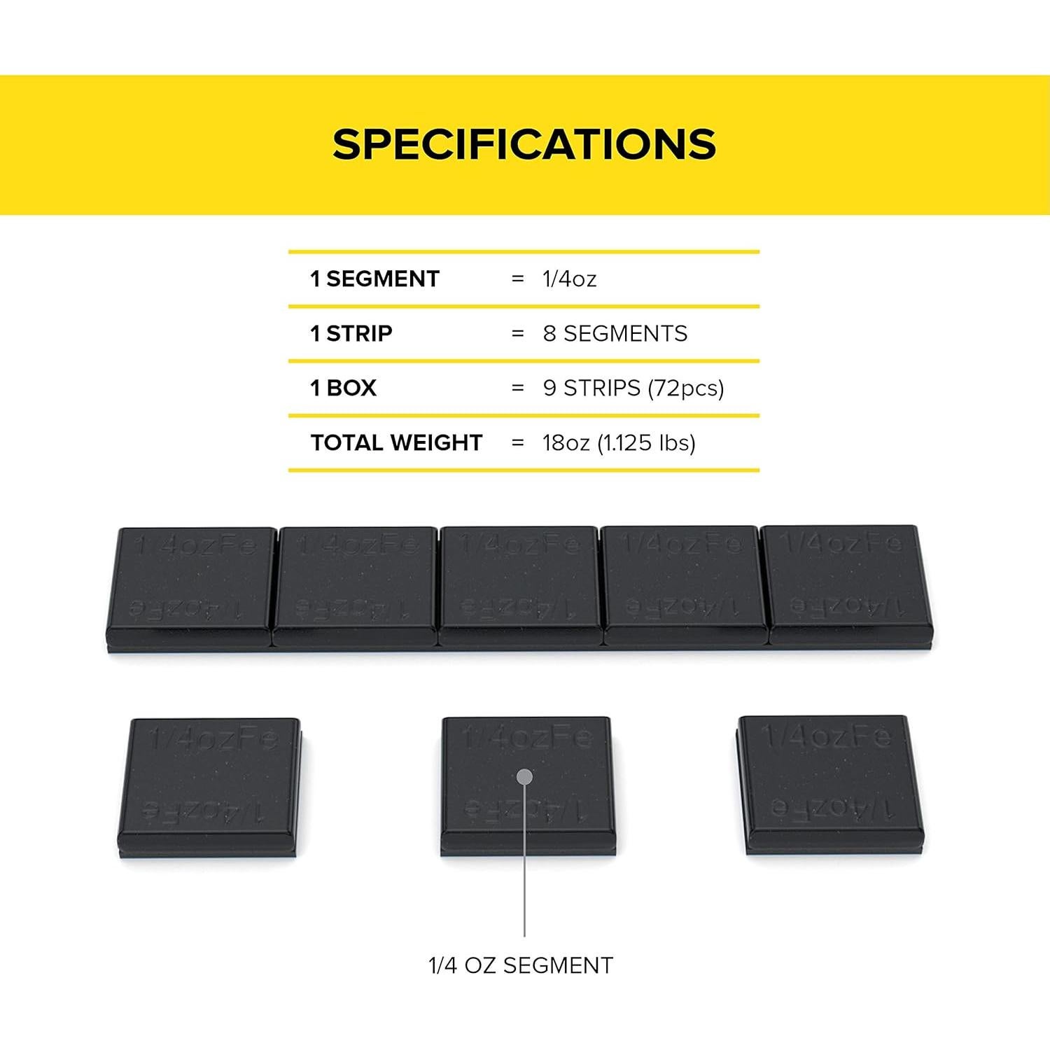 Pesas de Rueda Adhesivas StanceMagic 510g Negras 72 Piezas