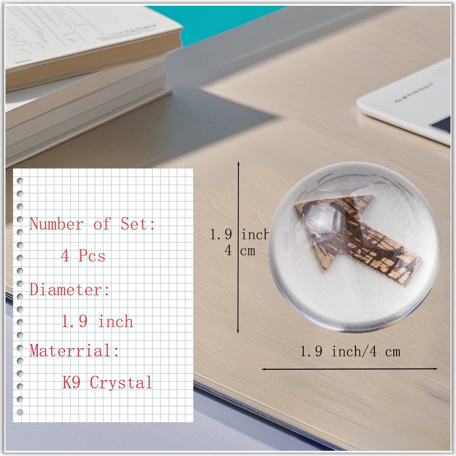Sujetapapeles de Cristal Bluwtpoclan 4 Pcs 4.8 cm Aumentadores