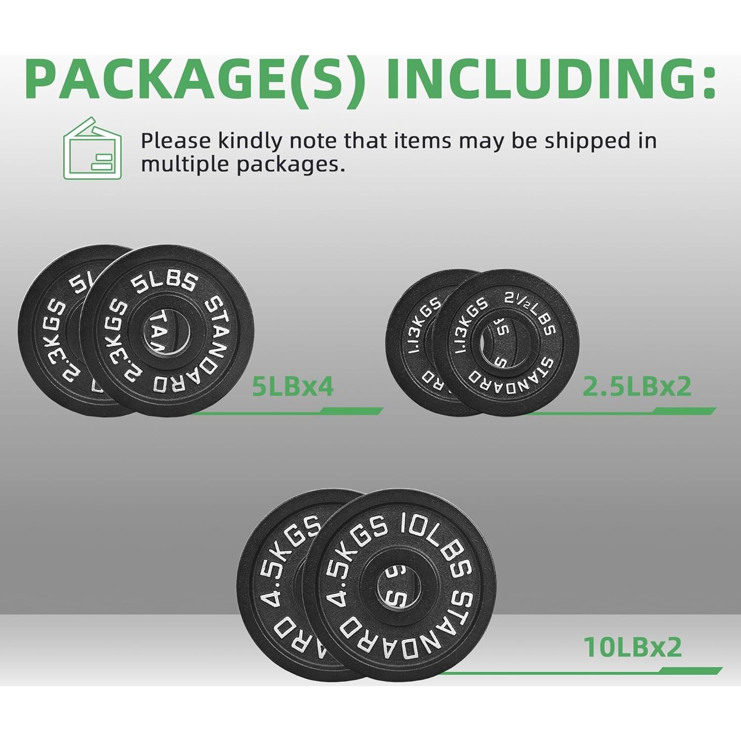 Placa de Peso Olímpica Fitvids de Hierro Fundido 20.41 kg