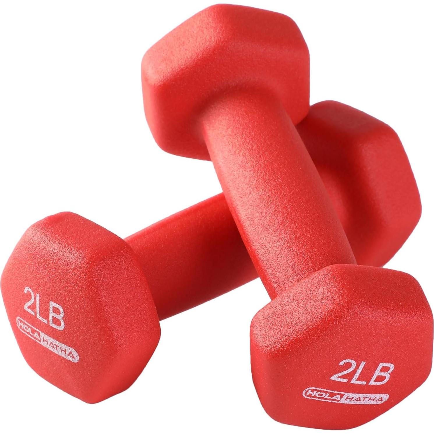 Juego de Pesas de Neopreno 30 kg HolaHatha con Soporte Multicolor