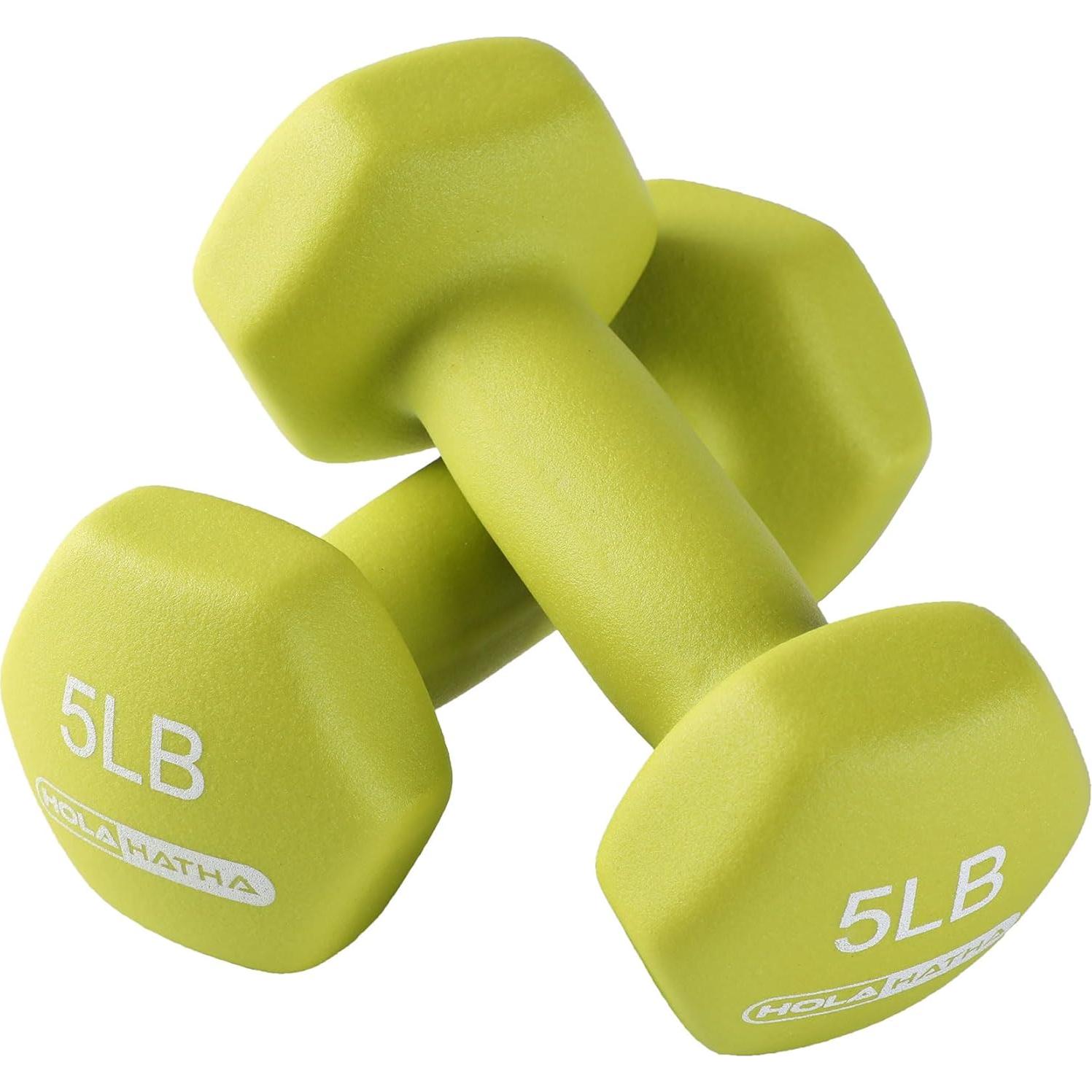 Juego de Pesas de Neopreno 30 kg HolaHatha con Soporte Multicolor