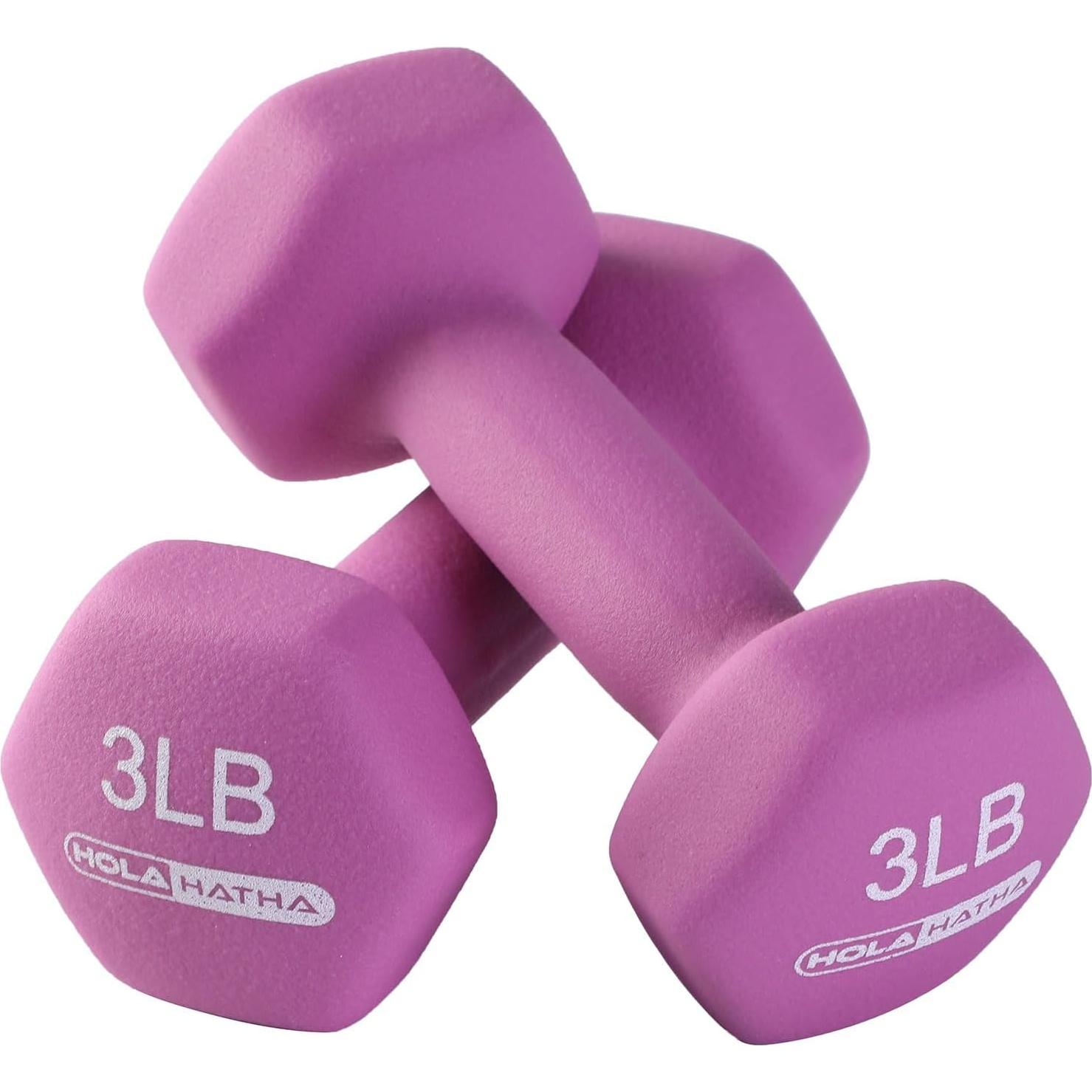 Juego de Pesas de Neopreno 30 kg HolaHatha con Soporte Multicolor