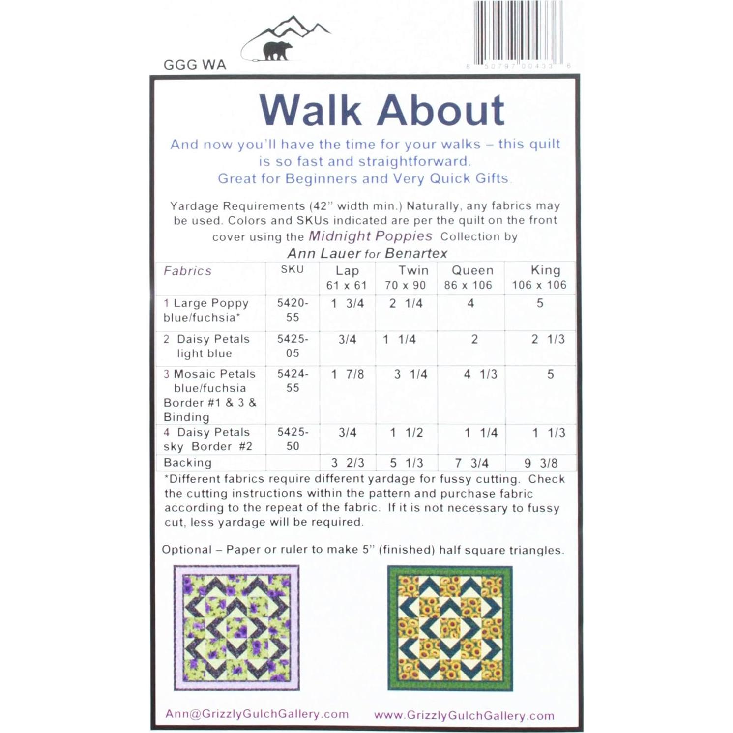 Patrón Paseo Grizzly Gulch Gallery - Quilt 155x155cm