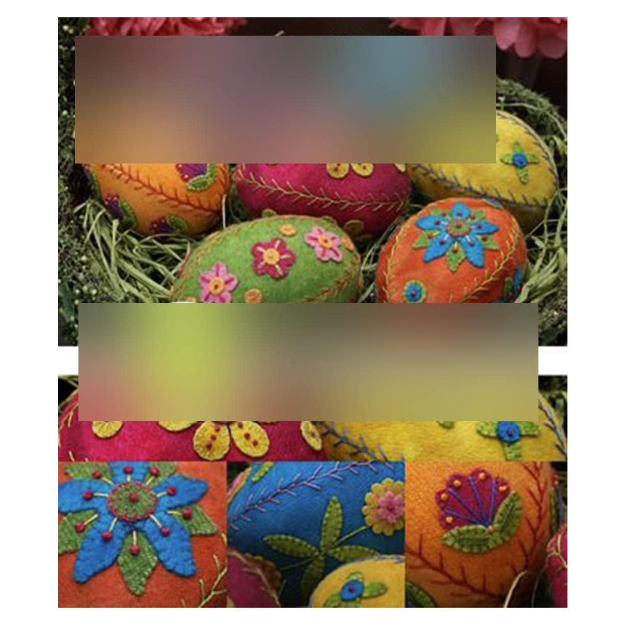 Patrón de Huevos de Lana Bordados Ewe-niversity 7 Piezas